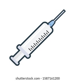 injection vector flat color icon 