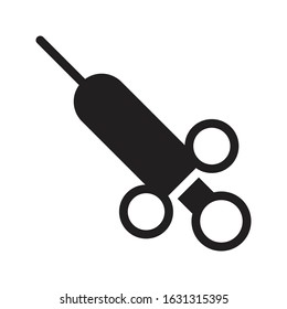 injection vector glyph flat icon