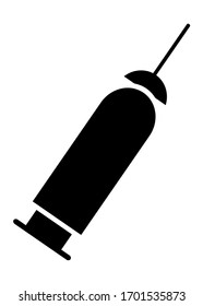 injection vector glyph flat icon