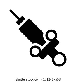 injection vector glyph flat icon 