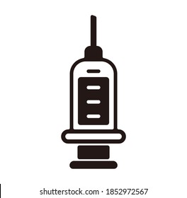 Injection vector icon illustration ( covid-19, coronavirus vaccine)