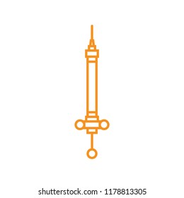Injection Vector Icon orange on white background