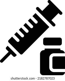 ilustración del vector de inyección en un fondo transparente. Símbolos de calidad superior. Iconos vectoriales de glifos para diseño de conceptos y gráficos. 
