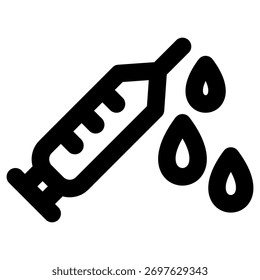 Ícone de linha do vetor de injeção em negrito