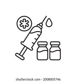 Injection vector outline icon style illustration. EPS 10 File Nursing and Midwifery symbol