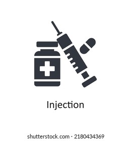 Injection vector Solid Icon Design illustration. Medical Symbol on White background EPS 10 File