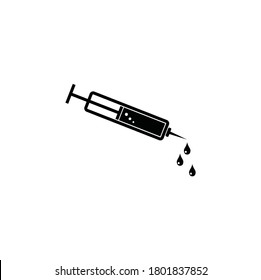 injection vector, syringe icon illustration, isolated on white