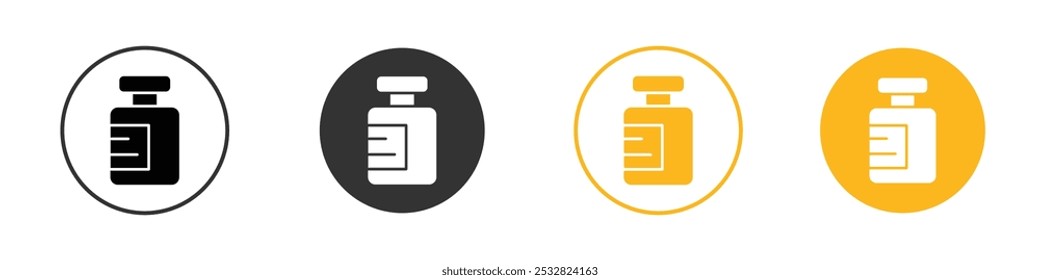 injection vial icon black and white vector outline sign