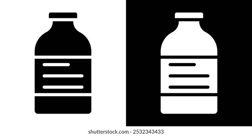 Logotipo lineal del icono del vial de inyección aislado