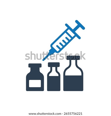 Injection and Vials Icon Isolated On White Background