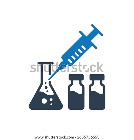 Injection and Vials Icon Isolated On White Background