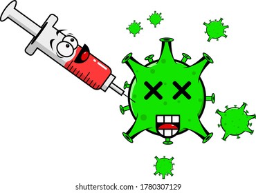 Injektion Vs Corona-Virus, Vektorgrafik