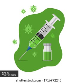 Injections for protection from coronavirus. Vector illustration.