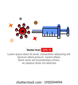 Injections for protection from coronavirus. Vector illustration.