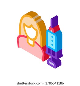 Injections for Women Rejuvenation Icon Vector. Isometric Injections for Women Rejuvenation sign. color isolated symbol illustration