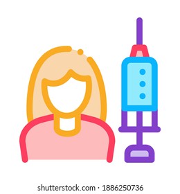 Injections for Women Rejuvenation Icon Vector. Outline Injections for Women Rejuvenation Sign. Isolated Contour Symbol Illustration