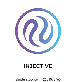 Injective Cryptocurrency token icon. INJ token symbol. Cryptocurrency vector icon. Flat Vector illustration - Vector
