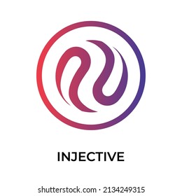 Injective Cryptocurrency token icon. INJ token symbol. Cryptocurrency vector icon. Flat Vector illustration - Vector