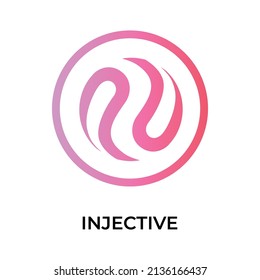 Injective Cryptocurrency token icon. INJ token symbol. Cryptocurrency vector icon. Flat Vector illustration - Vector