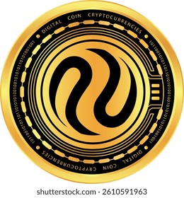 injective protocol-inj cryptocurrency drawings on abstract background. 3d illustrations.