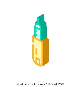 Injektor Insulin isometrisch Symbol Vektorgrafik. Insulinzeichen für Injektionszwecke. einzelne Symbolillustration
