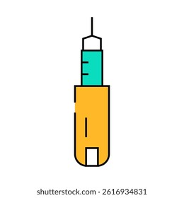 injector insulin line icon vector. injector insulin sign. isolated symbol illustration