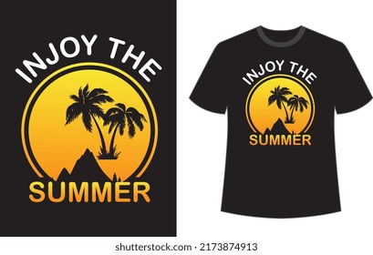 Injoy the summer t shirt design vector file.