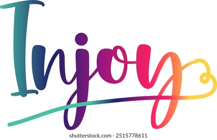 injoy text, gradient color injoy text, injoy vector, text design