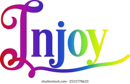 injoy text, gradient color injoy text, injoy vector, text design