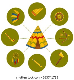 Injun cartoon icons