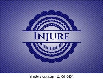 Injure emblem with denim high quality background