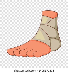 Injured ankle icon. Cartoon illustration of injured ankle vector icon for web