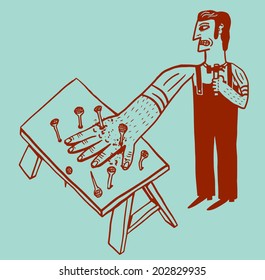 Injured carpenter