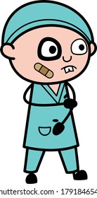 Injured Cartoon Surgeon Vector Character Design Illustration