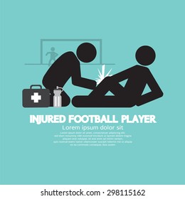 Injured Football Player Vector Illustration
