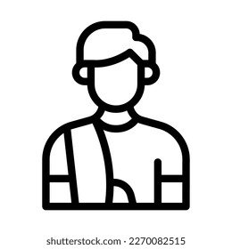 injured line icon illustration vector graphic