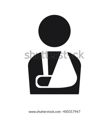 Injured man icon on the white background.