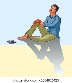 Injured Man Vector Illustration when suffering Accident 