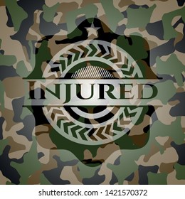 Injured on camo pattern. Vector Illustration. Detailed.