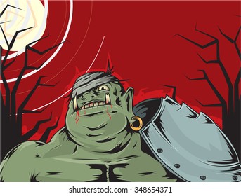 injured orc illustration/ Editale Eps 10