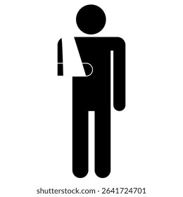 Injured person  arm in sling medical for accident  health  and insurance icon vector