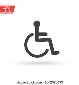 injured Person with a disability Icon. International wheelchair and Accessibility symbol.sign. outline symbol- dark on white background- logo editable- creative template.