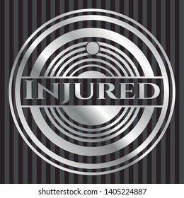 Injured silvery badge. Vector Illustration. Mosaic.