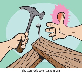 Injured thumb