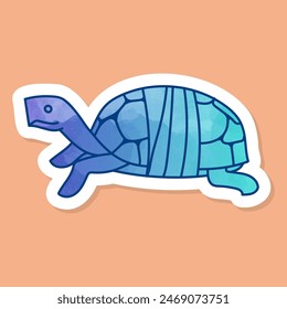 Injured tortoise shell carapace color sticker