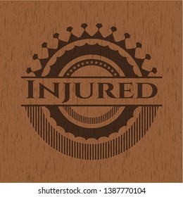 Injured vintage wood emblem. Vector Illustration.