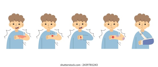 Lesiones 2 lindas sobre un fondo blanco, ilustración vectorial.