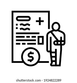 injuries allowance line icon vector. injuries allowance sign. isolated contour symbol black illustration