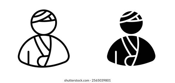 Injuries icons in outline and fill. vector illustration for ui.