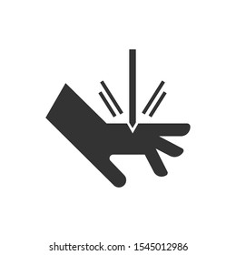 Injuring hand icon isolated on white background. Caution symbol modern, simple, vector, icon for website design, mobile app, ui. Vector Illustration